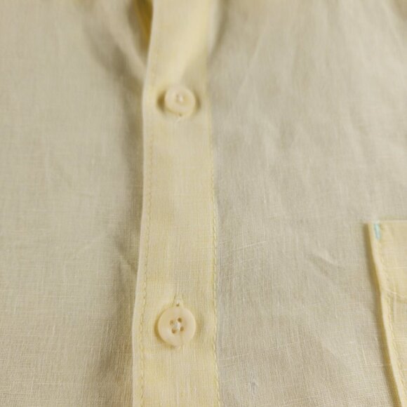 Tommy Bahama Men XXL Yellow Long Sleeve Button Up Shirt 100% Linen Embroidery - Picture 11 of 16